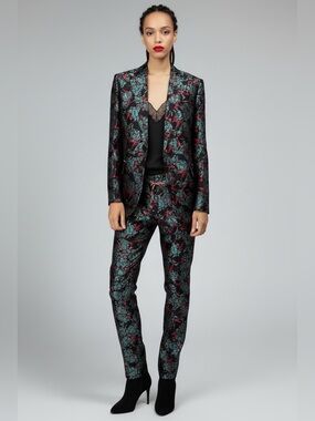 Zadig & Voltaire Black Floral Jacquard Blazer